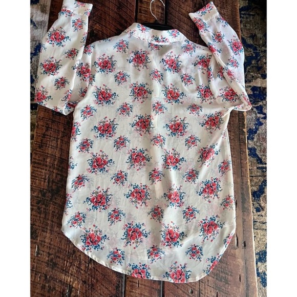 Women’s South Western Wrangler Style Floral Button Up Blouse/Top Size Medium - Picture 9 of 16